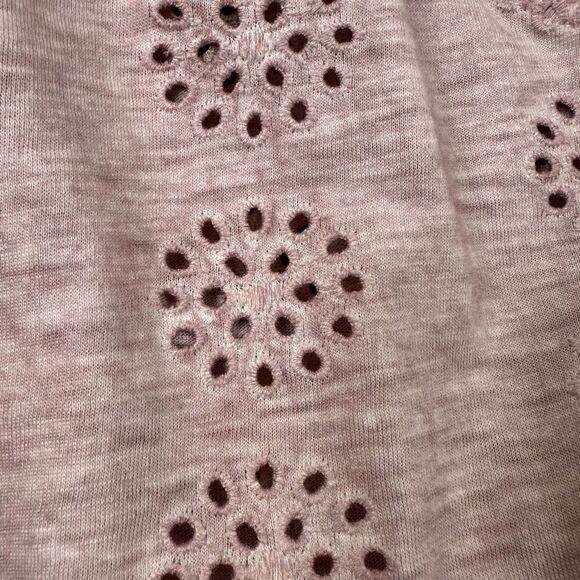 Topshop Women's Size 4 High Neck Mini Dress Pink Purple Eyelet Lace Ruffle - Picture 8 of 14